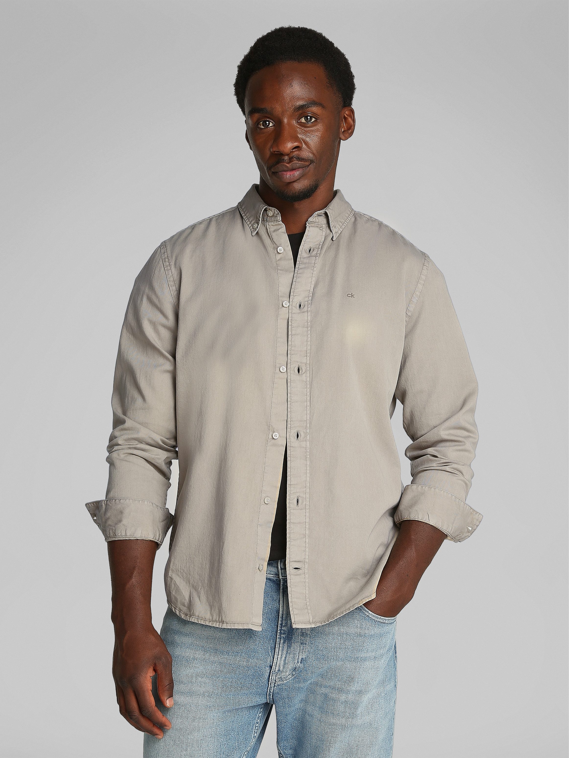 Calvin Klein Langarmhemd GARMENT DYED LW günstig online kaufen