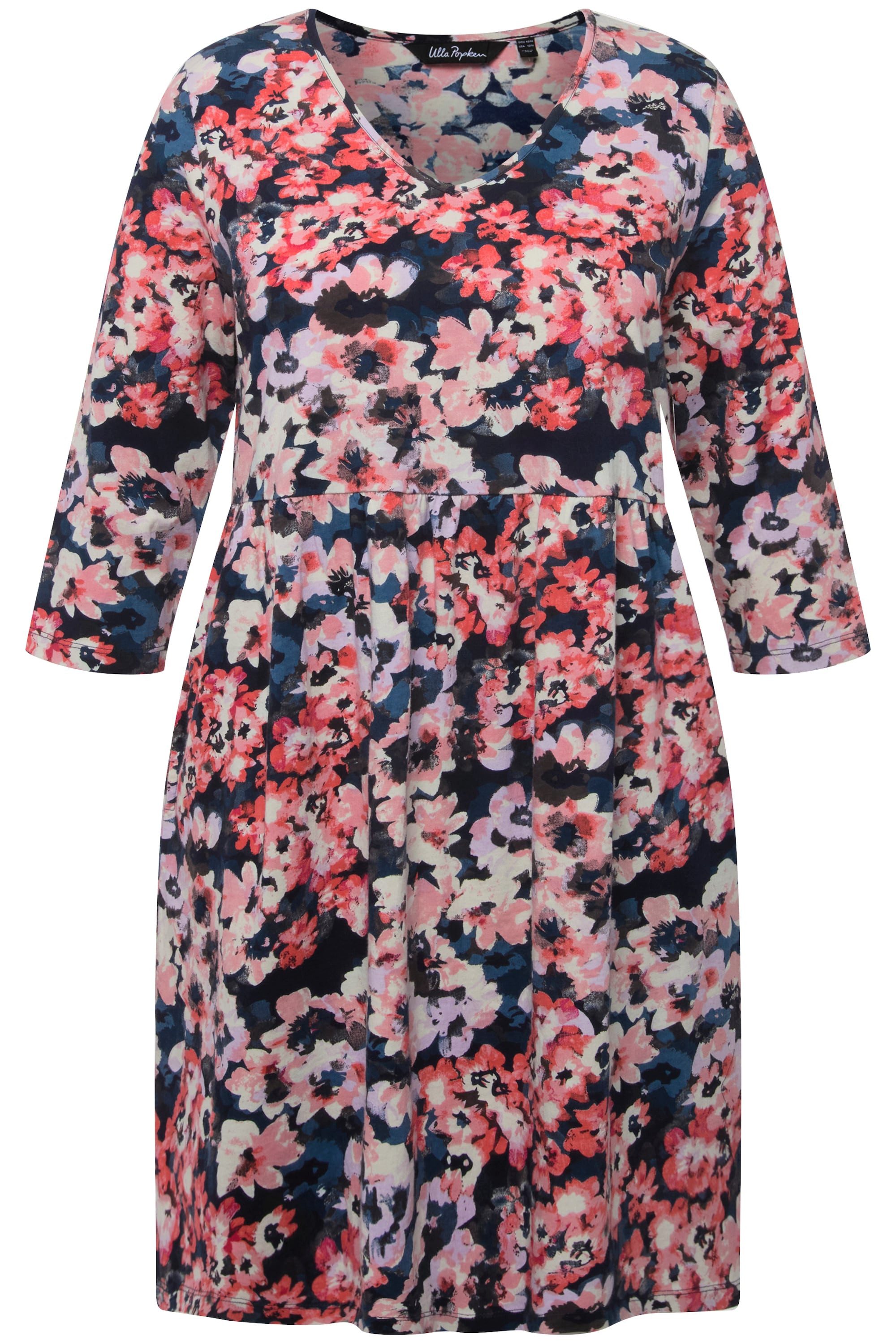 Ulla Popken Longshirt Longshirt Blumen A-Linie günstig online kaufen
