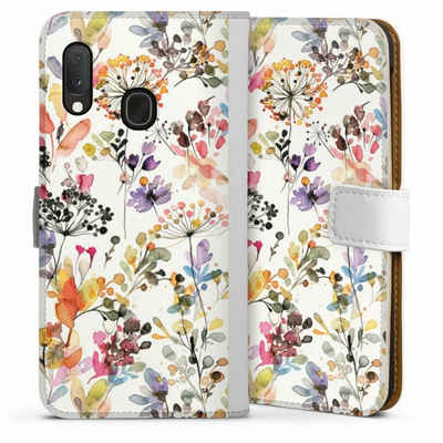 DeinDesign Handyhülle Blume Muster Pastell Wild Grasses, Samsung Galaxy A20e Hülle Handy Flip Case Wallet Cover