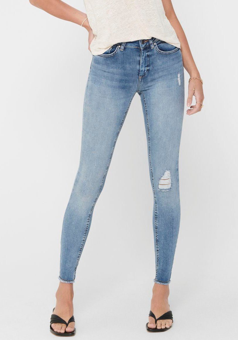 ONLY Ankle-Jeans ONLBLUSH – Ankle-Jeans mit Destroyed Look für trendige Outfits Abriebeffekte, modisch, skinny fit, Rundhals, regular fit – Bild 2 von 5