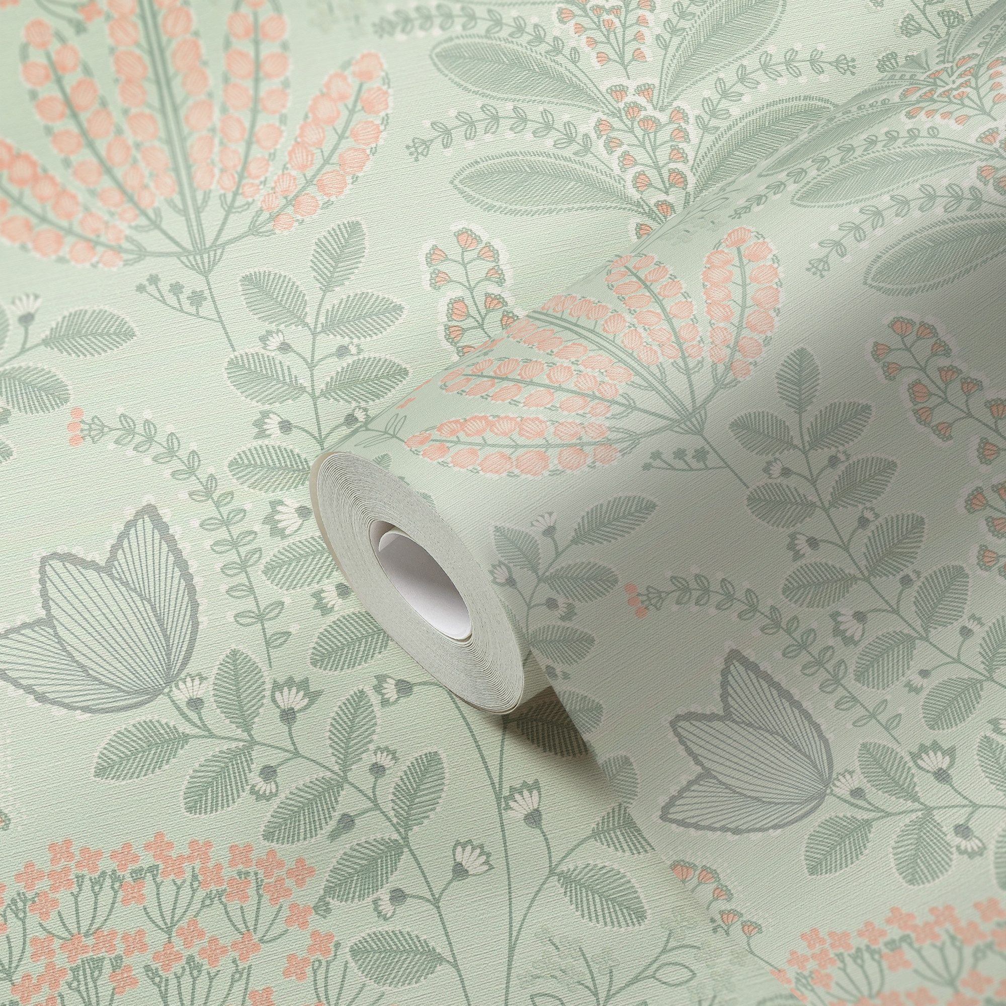 living walls Vliestapete Famous Garden Blumen-Tapete Mustertapete Blümchen Blume, strukturiert, matt, (1 St), Vliestapete floral für Schlafzimmer Küche Wohnzimmer Blumen Design