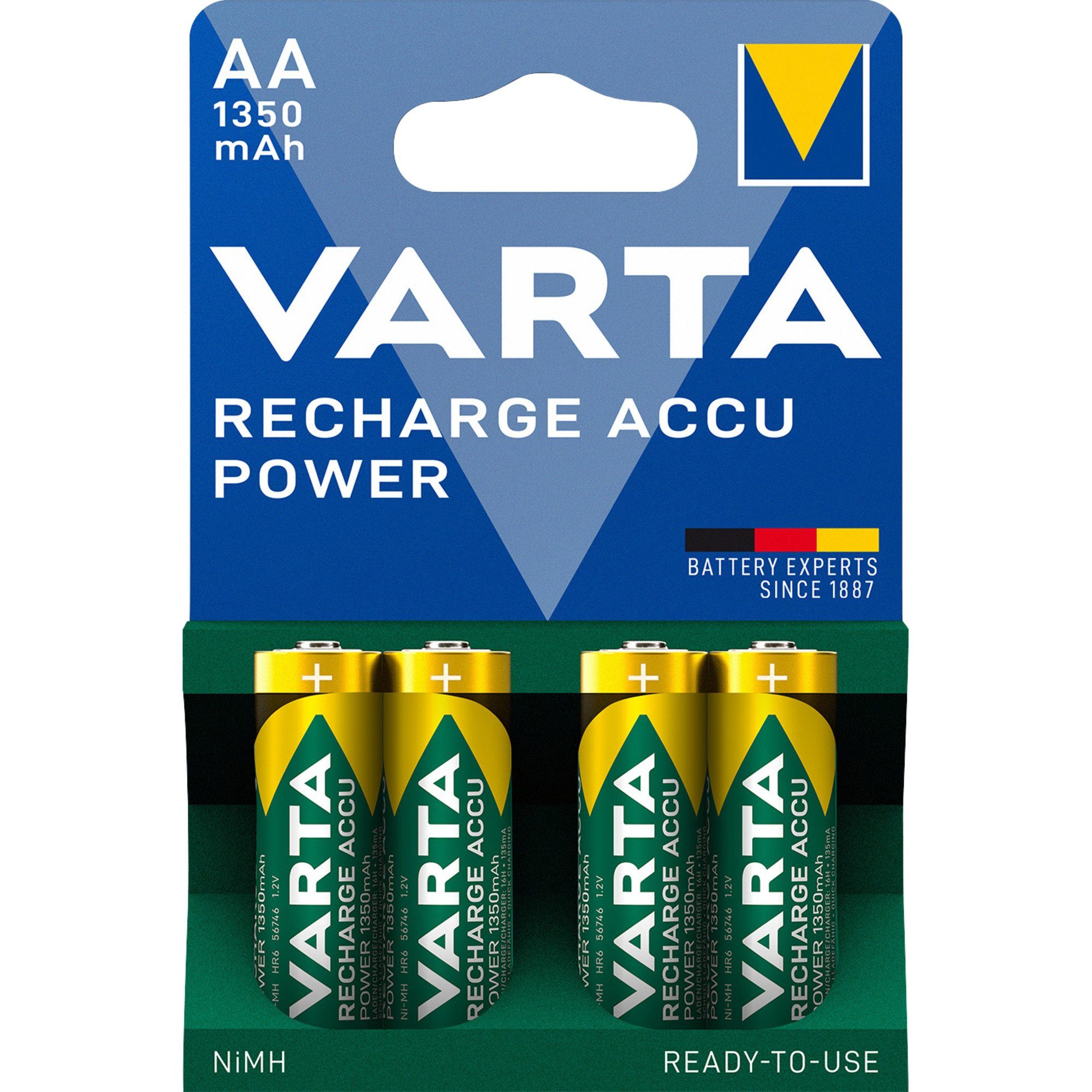 VARTA VARTA Recharge Accu Power AA 1350 mAh, Akku, (4 Akku (1,2 V V)