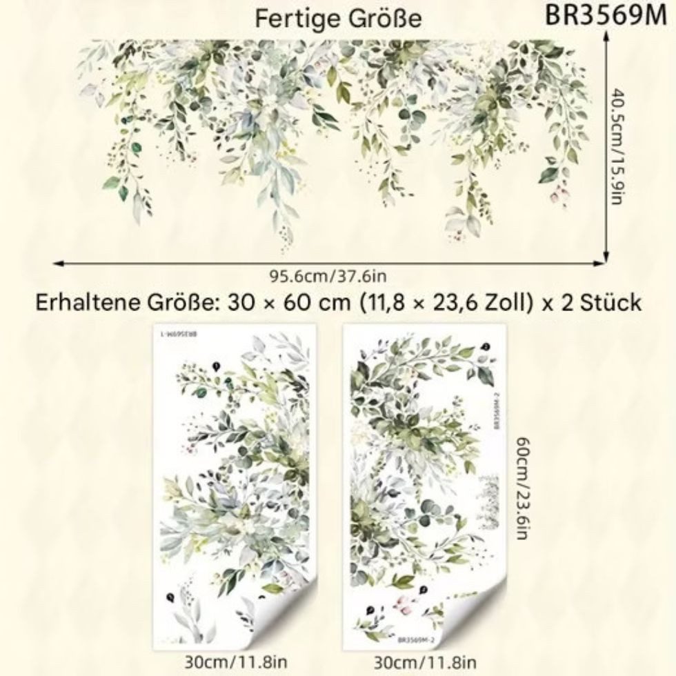 Montegoni Wandsticker Wandsticker Grüne Blätter & Florale Motive, Selbstkle günstig online kaufen