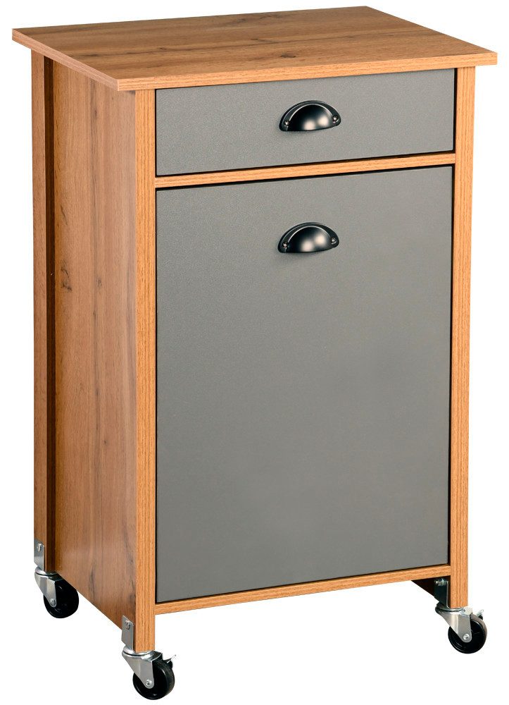 KESPER® Küchenwagen Rollwagen inkl. Abfalleimer, oak, günstig online kaufen