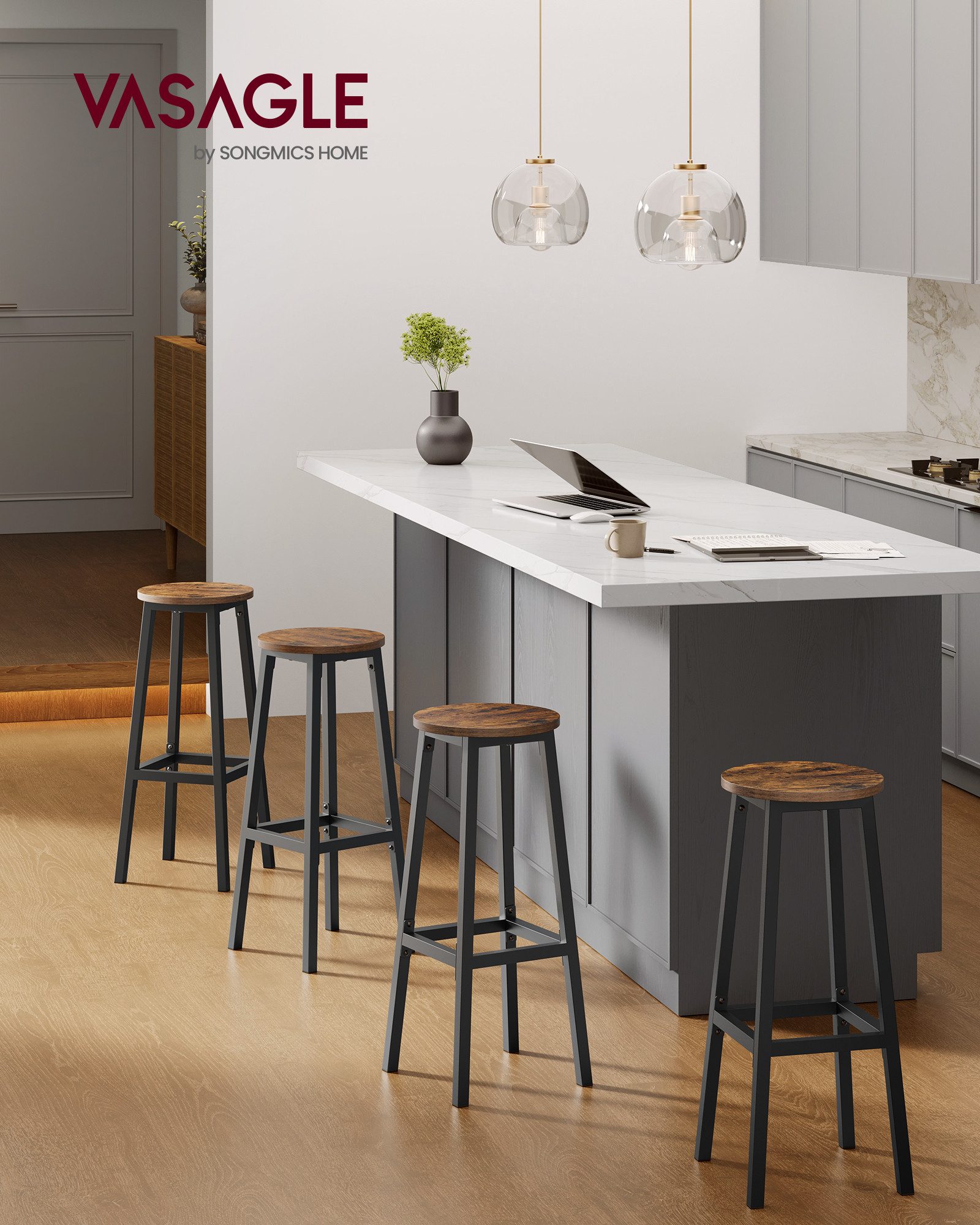 VASAGLE Barhocker Barstühle (Set, 2 St), Barhocker, 2er Set, Barstühle, 65c günstig online kaufen