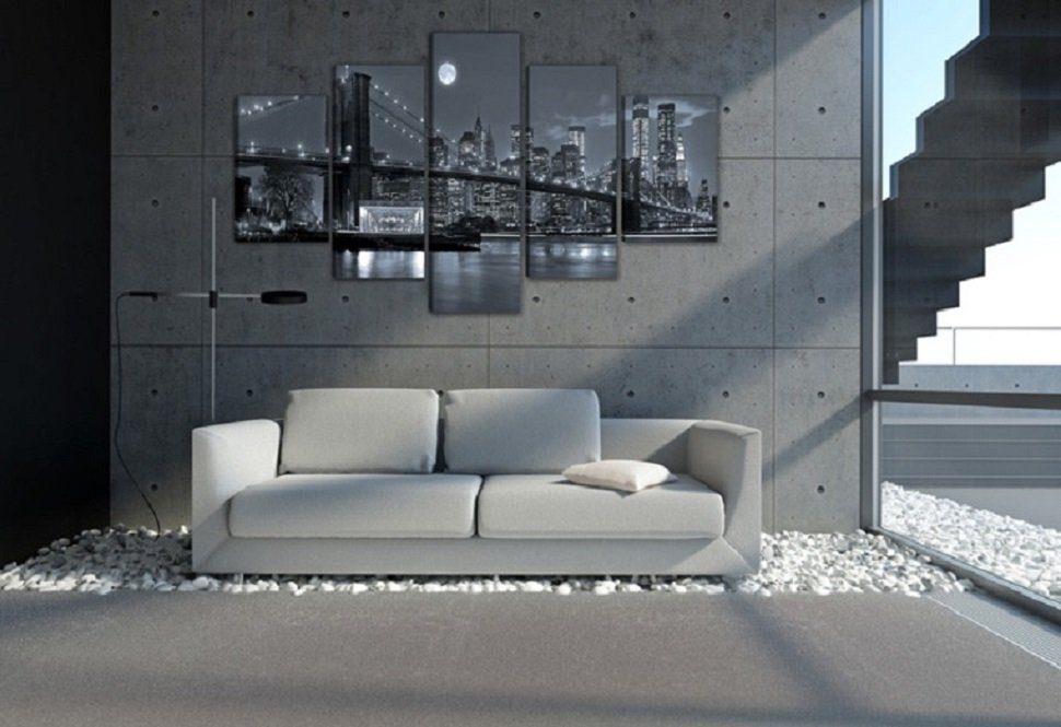 Visario Bild mit Rahmen 2 m x 1 m 5er Set Visario auf Leinwand fertig zum Aufhängen/gerahmt, NYC