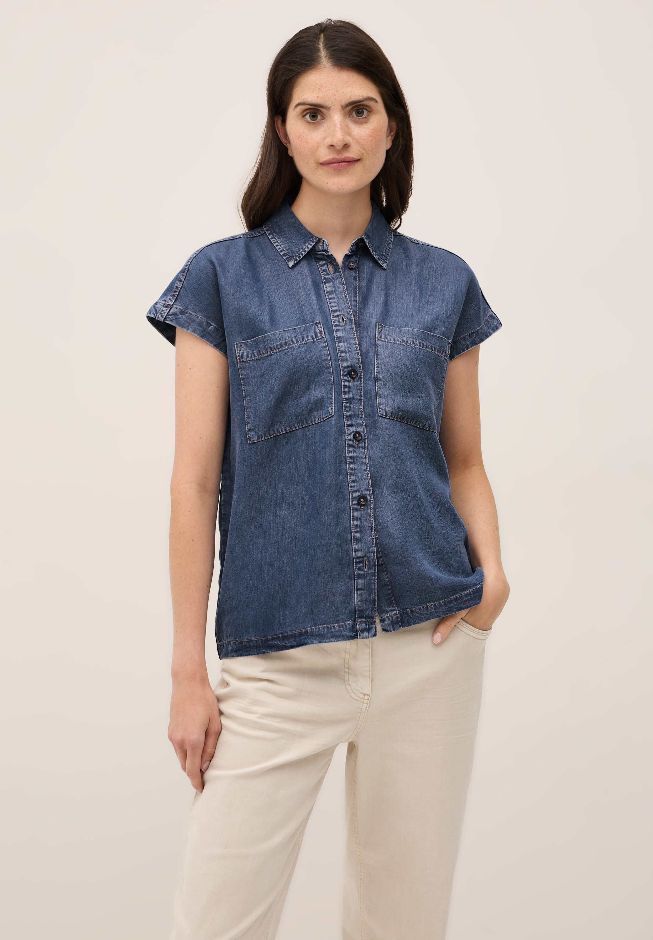 CECIL Jeansbluse in Denim-Optik günstig online kaufen