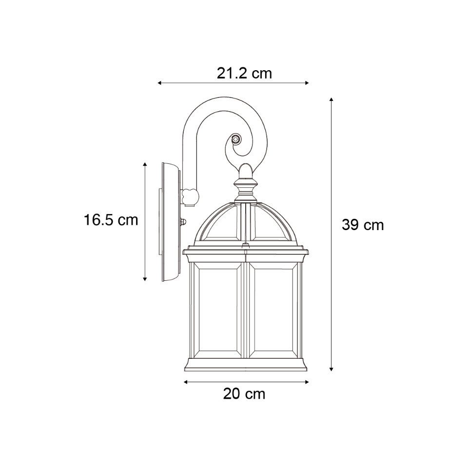 Qazqa Außen-Wandleuchte Glasgow, ohne Leuchtmittel, Extra-Warmweiß, QAZQA Außen Wand­leuchte, e27, Grün, Aluminium, classic-antique
