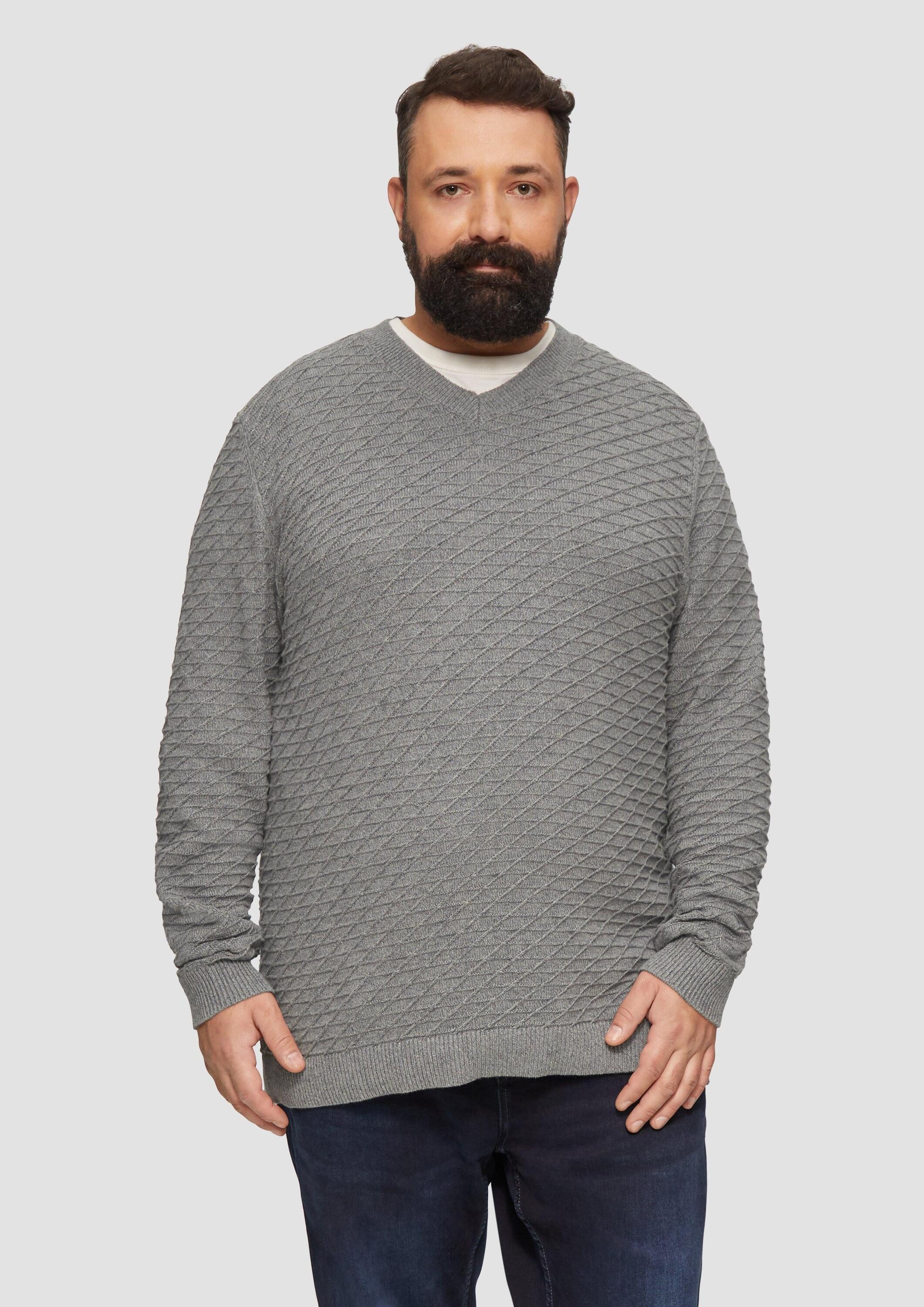 s.Oliver Longpullover Strickpullover Strukturierter Pullover mit günstig online kaufen