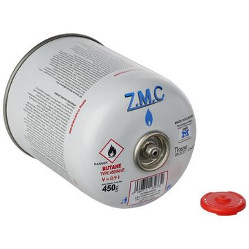 ZMC Gaskartusche 5x Universal Camping Propan Butan Gas 450g Schraubventil Gaskartusche, Zubehör für Butangas Druckgasdose Für Gaskocher / Gaslötgeräte / Abflammgeräte Eurogewinde, Schraubventil Gaskartuschen 900ml Ventilkartusche Gewindeanschluß