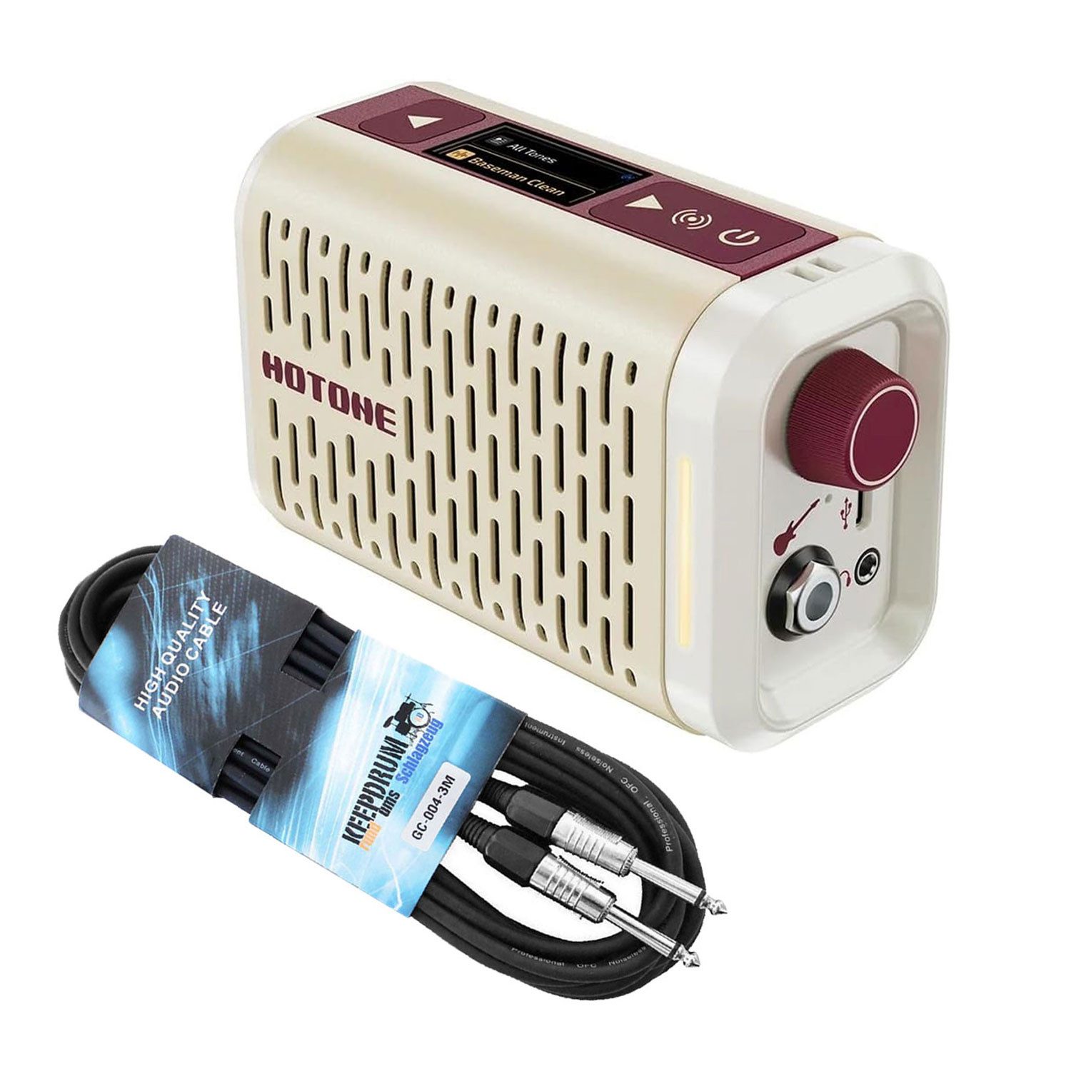 Hotone Hotone Gitarren-Verstärker AP-5WH Pulze Mini mit Klinkenkabel Verstärker (Anzahl Kanäle: 1, 5 W, Vorteils-Set mit Klinkenkabel)