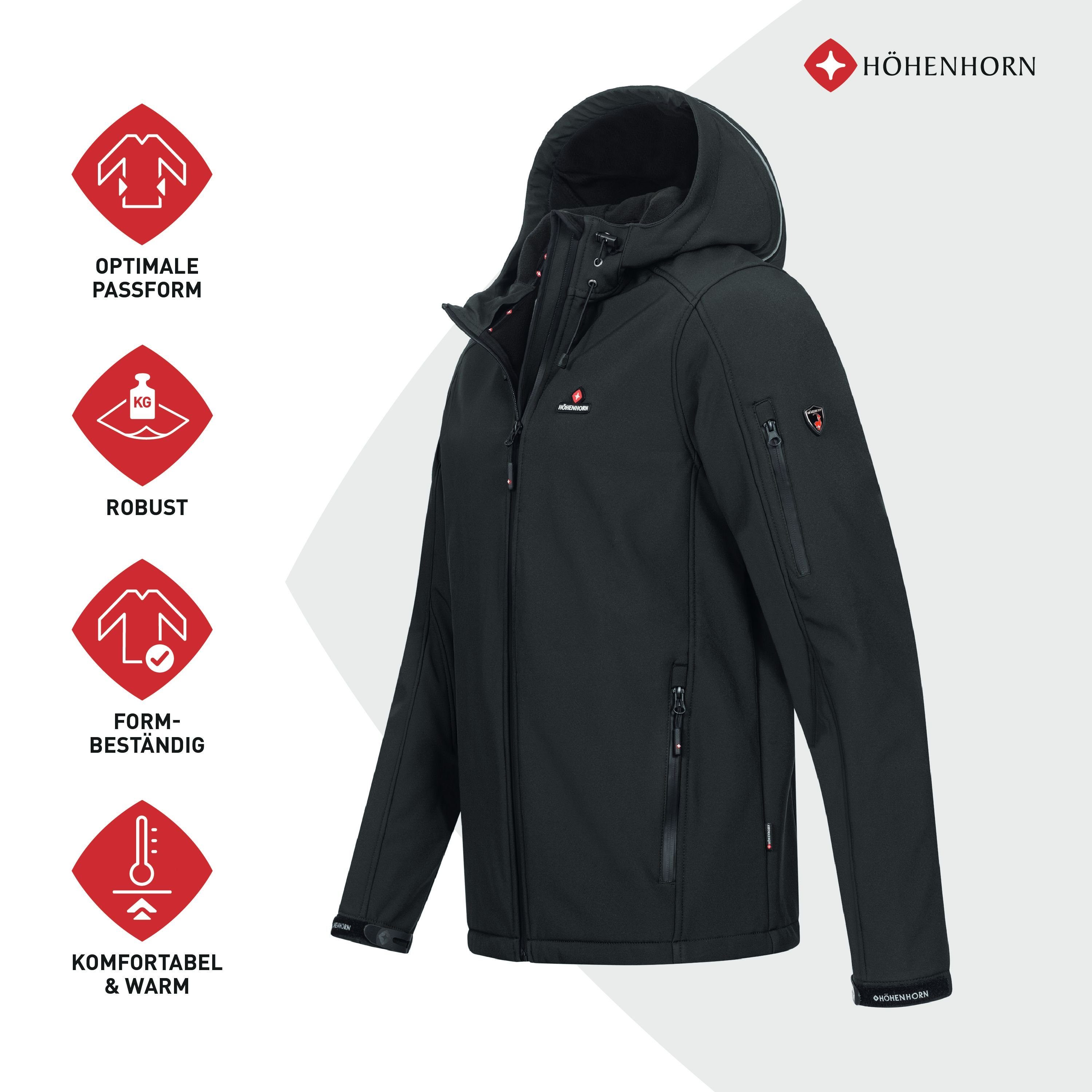 Outdoor Softshelljacke Höhenhorn Midnight-Black Übergangsjacke Jacke Softshell Herren Funktionsjacke Altus