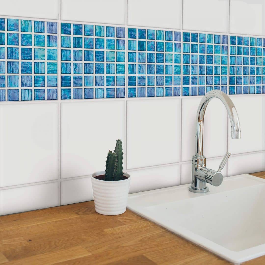 Mosaik Wall Optik Fliesenaufkleber Glas Art selbstklebend Candy Klebefliese K&L Sticker