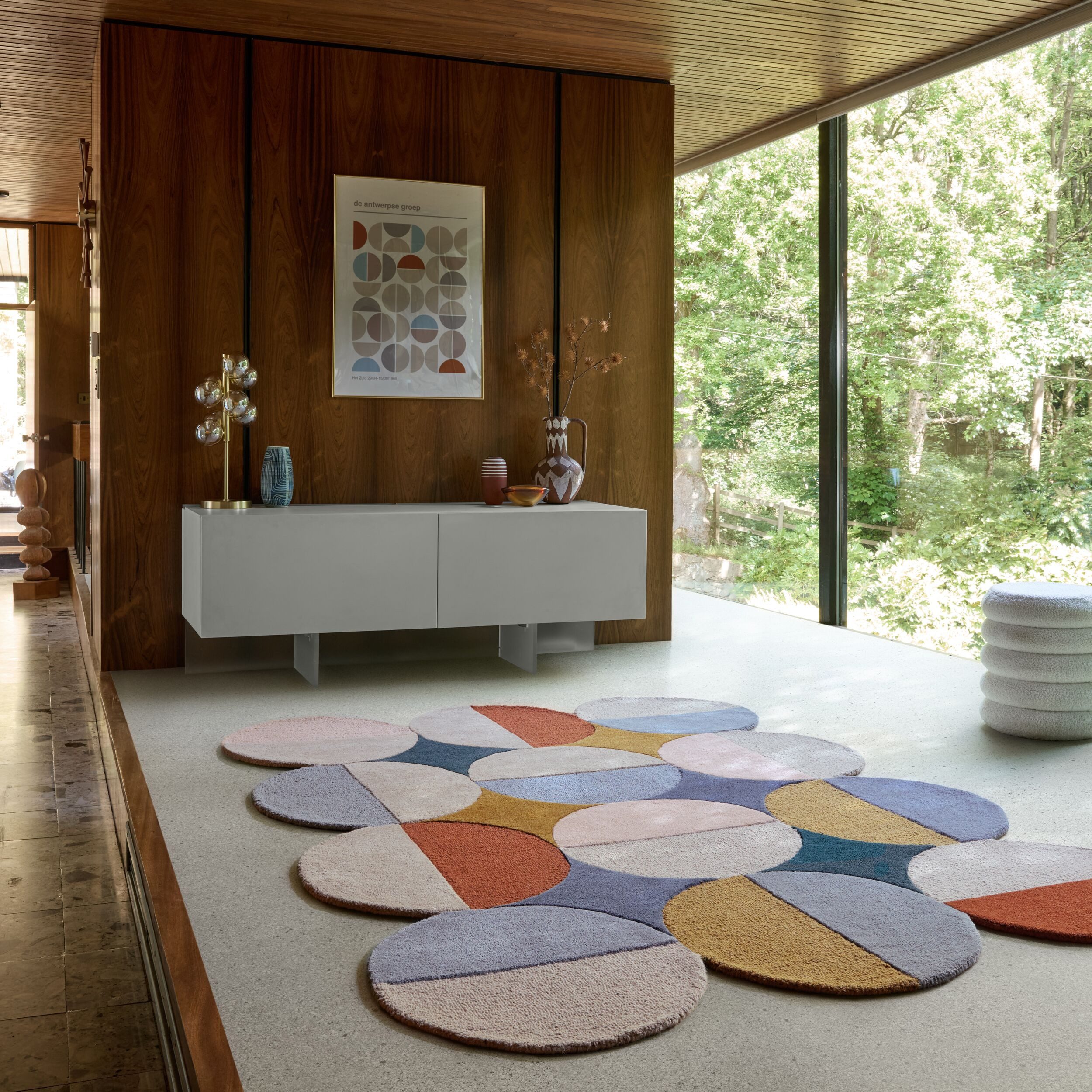 FLAIR RUGS Wollteppich Mia Ellipse, rechteckig, Höhe: 12 mm, mit gebogenem Zuschnitt