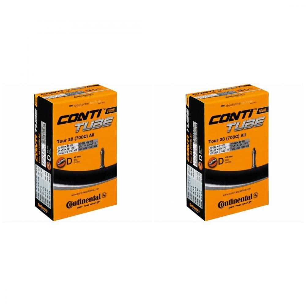 Fahrradschlauch Continental 2x Schlauch Conti Tour 28 all 27/28x1 1/4-1.75