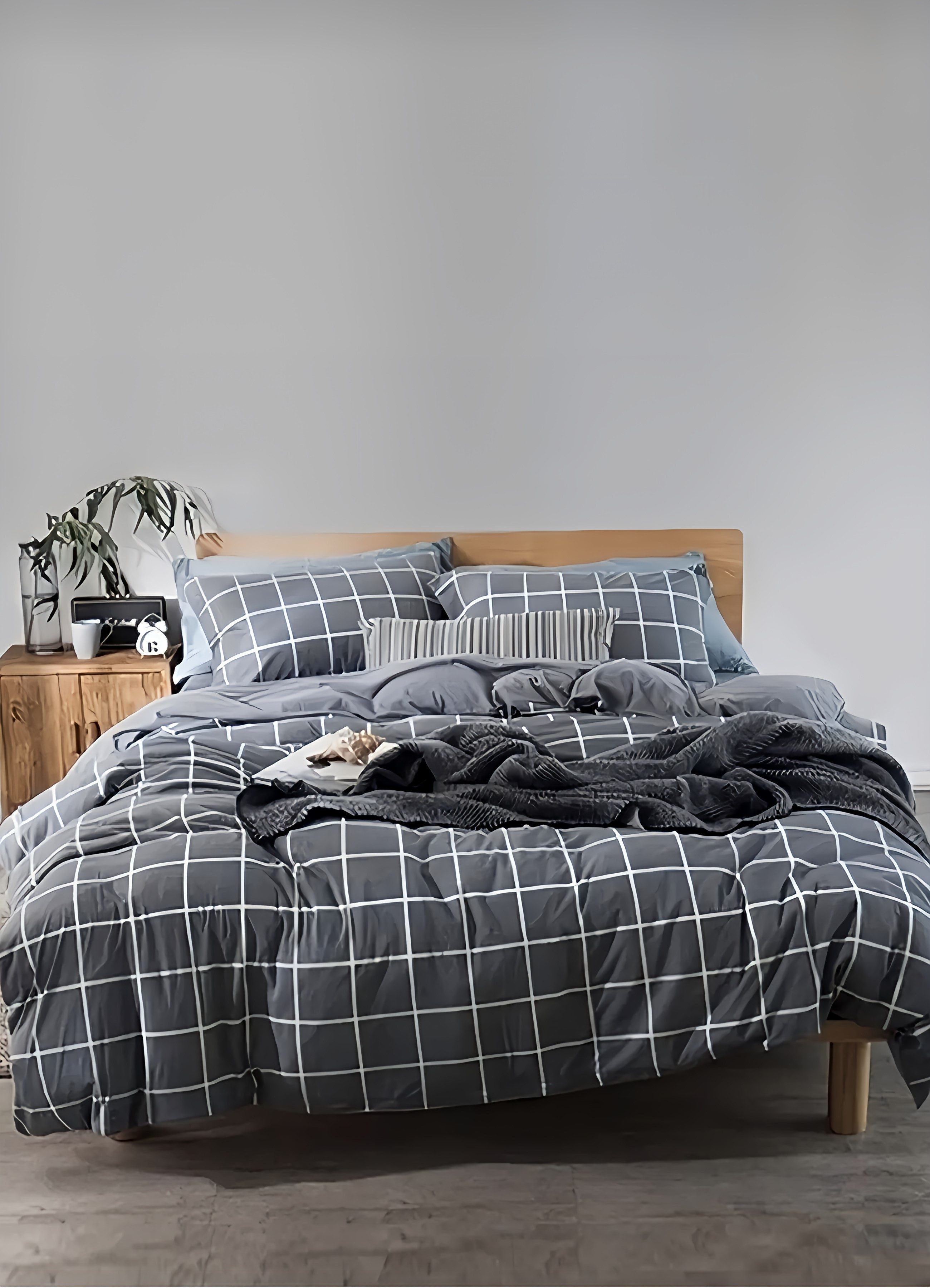 fashionshowcase Bettwäsche Set grau 3-teilig Jersey 100% Baumwolle, 200x220 günstig online kaufen