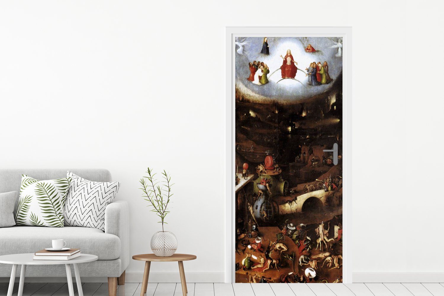 MuchoWow Fototapete St), Gemälde Türtapete von Jüngste (1 für Tür, bedruckt, Gericht Bosch, 75x205 - cm Hieronymus Das Türaufkleber, Matt,