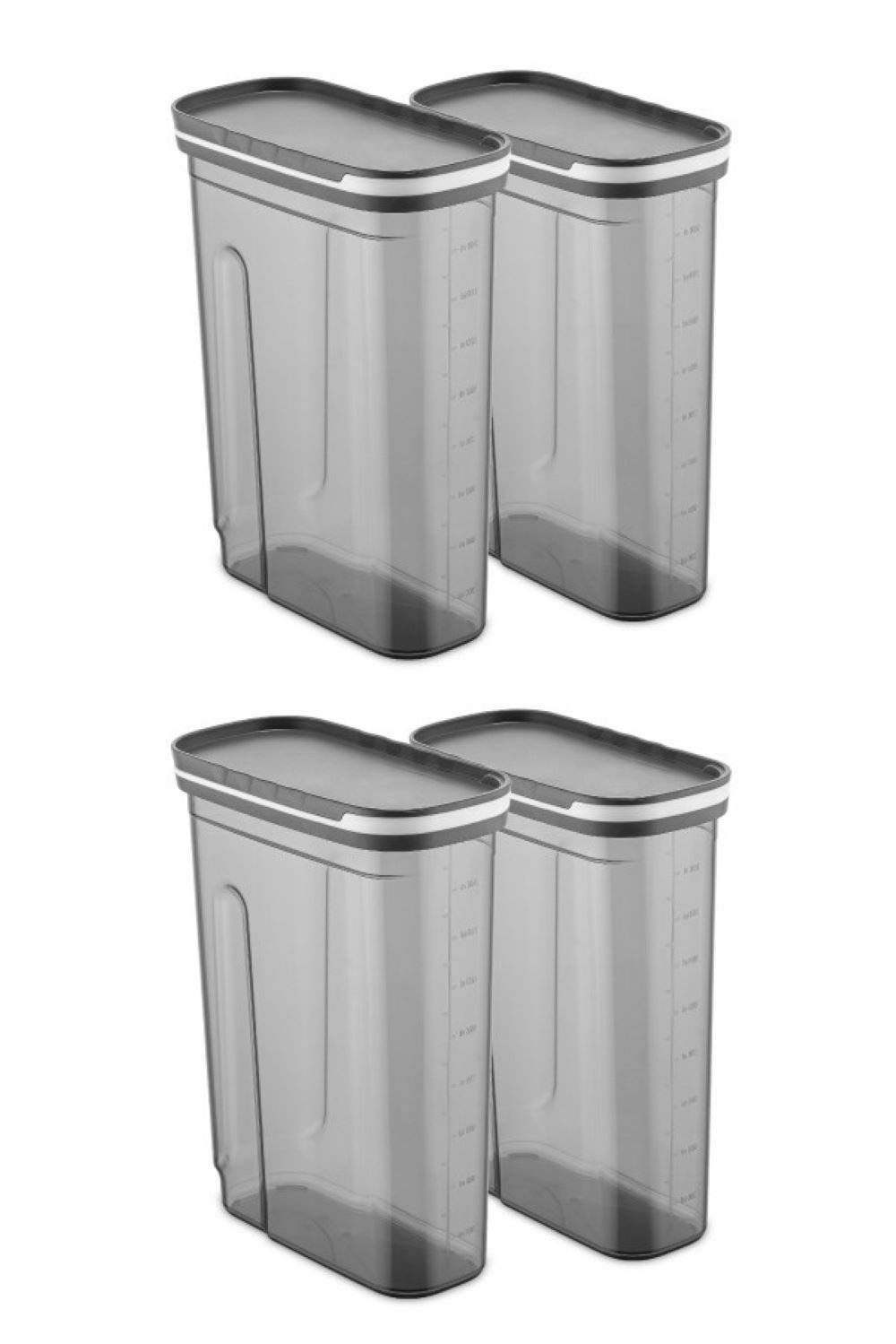 Hermia Concept Vorratsdose 100% PLASTIC, 9,5 x 19,5 x 26 cm / 2700 ml (4 Pieces) M1114, (4-tlg)