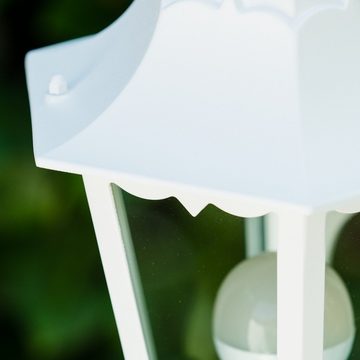 hofstein Außen-Stehlampe »Riano« Außenleuchte mit Bewegungsmelder, ohne Leuchtmittel, Aluguss in Weiß mit Milchglas-Scheiben, E27, IP44