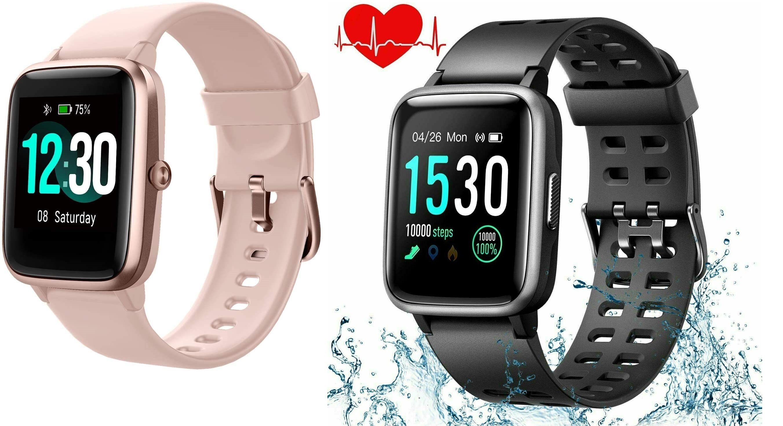 Damen Armband Uhr bluetooth Smartwatch Fitness Tracker für iOS Android CF-18 DE 