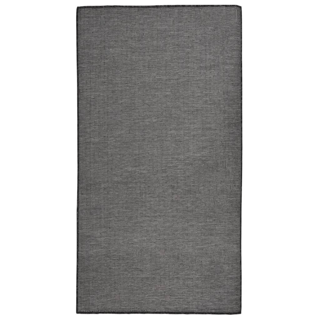 vidaXL Teppich Outdoor-Teppich Flachgewebe 80x150 cm Grau, Rechteckig