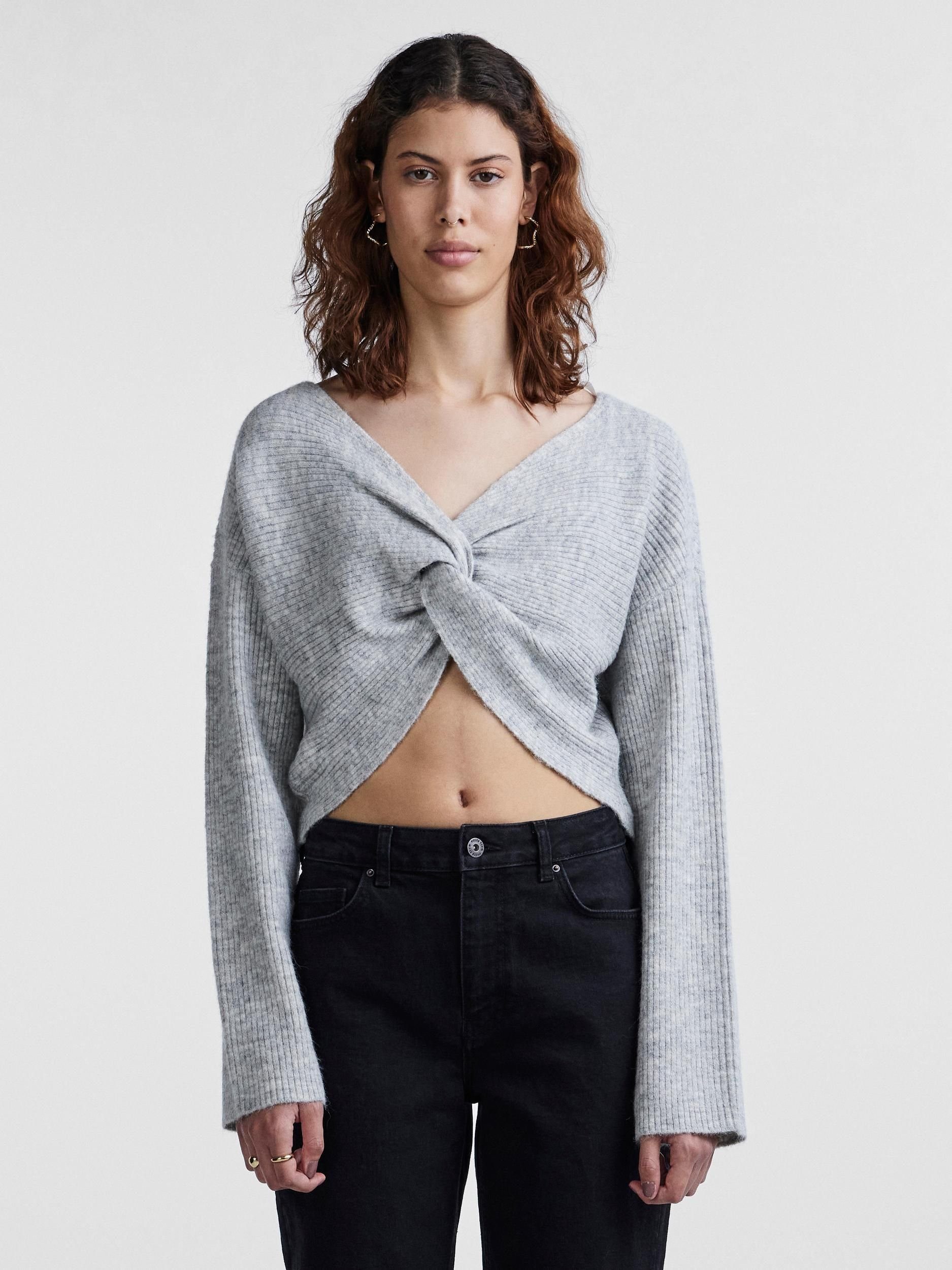 light grey Strickpullover melange pieces