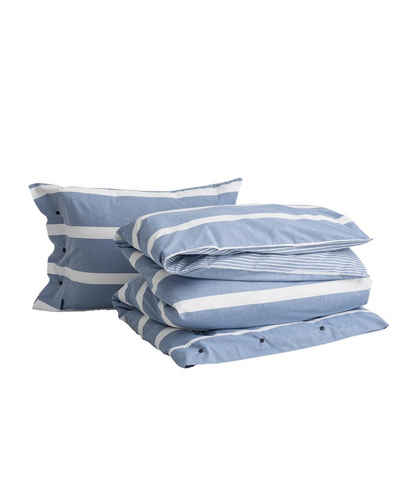 Bettwäsche »GANT Satin Bettwäsche (Bettdecken- und Kissenbezug separat erhältlich) OXFORD STRIPE, in verschiedenen Größen, sea blue«, Gant, mit Reißverschluss