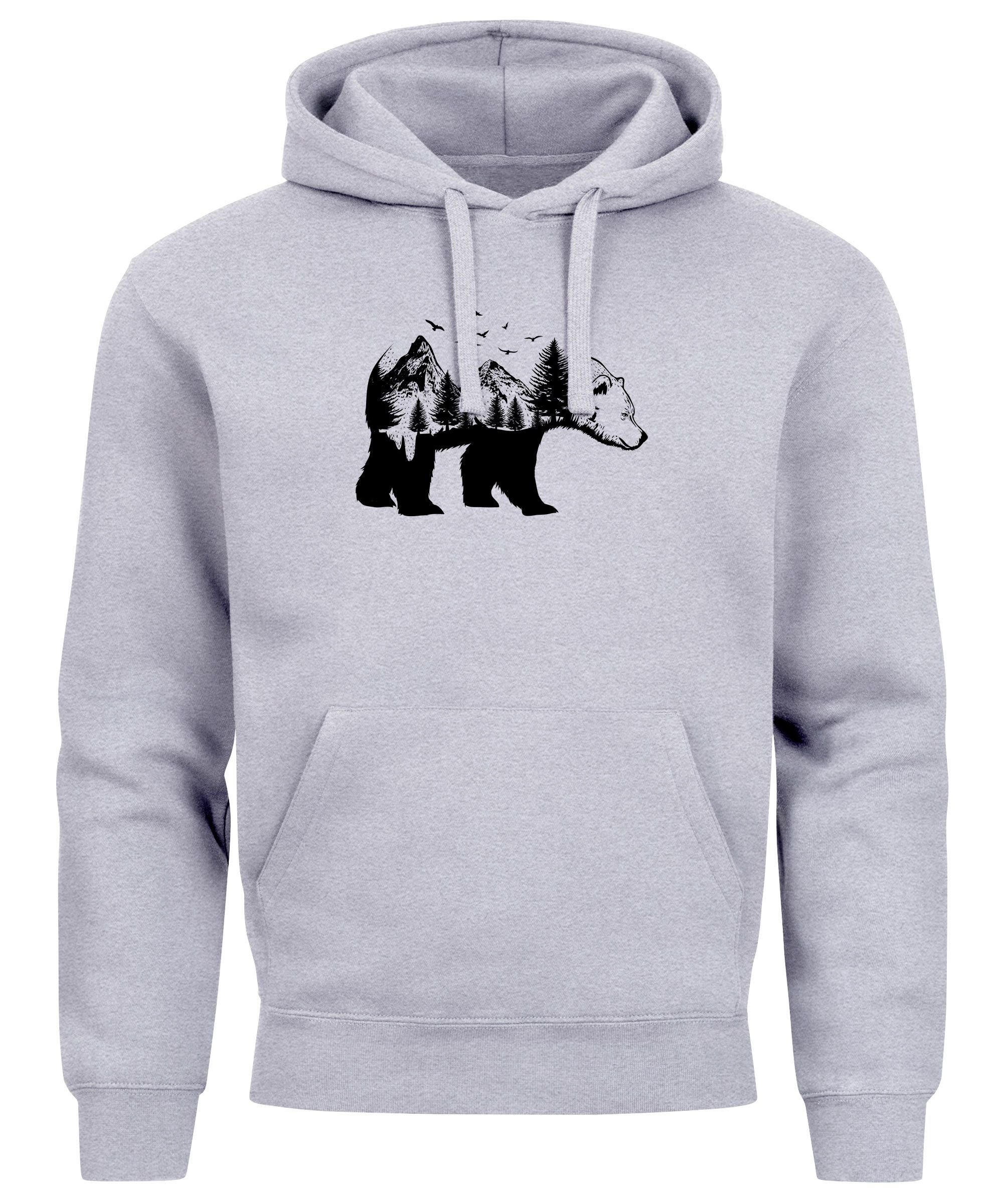 Herren Grafik Neverless Kunst Bär Neverless® Adventure Tiermotiv Fashion Hoodie Hoodie Printshirt Männer Streetstyle