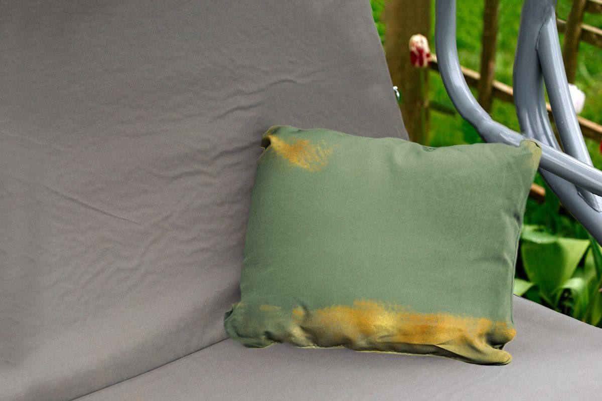 - Grün, Farbe Muster - MuchoWow Polyester, Outdoor-Dekorationskissen, Kissenhülle Dekokissenbezug, Dekokissen Gold -