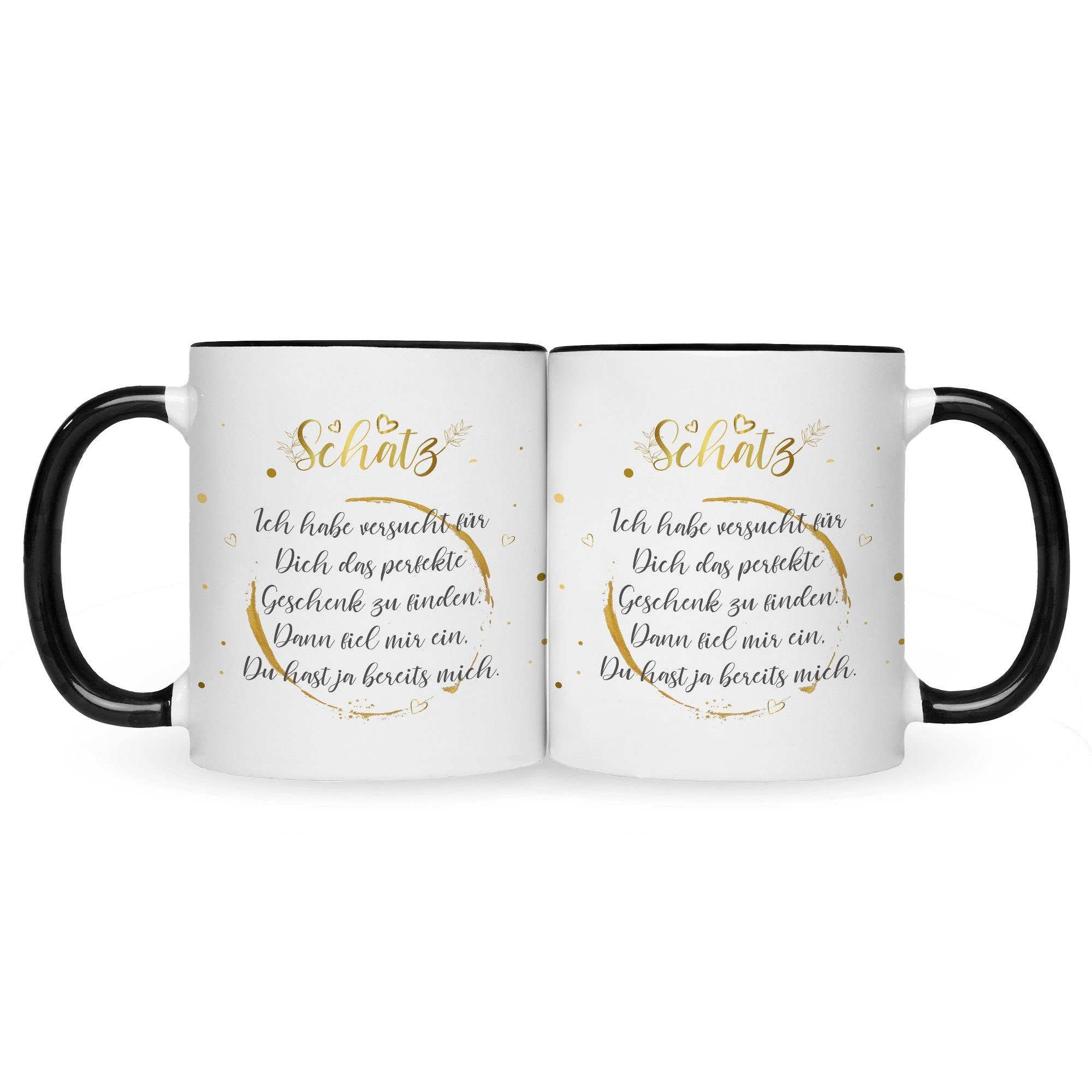 Ich Weiß - Valentinstag - GRAVURZEILE Sie Teetasse Ihn Geschenk zum Tasse habe mit für für Geschenkidee - - - Kaffeebecher Geschenk Frauen Schwarz Spruch Tasse Männer & versucht Kaffeetasse GRAVURZEILE