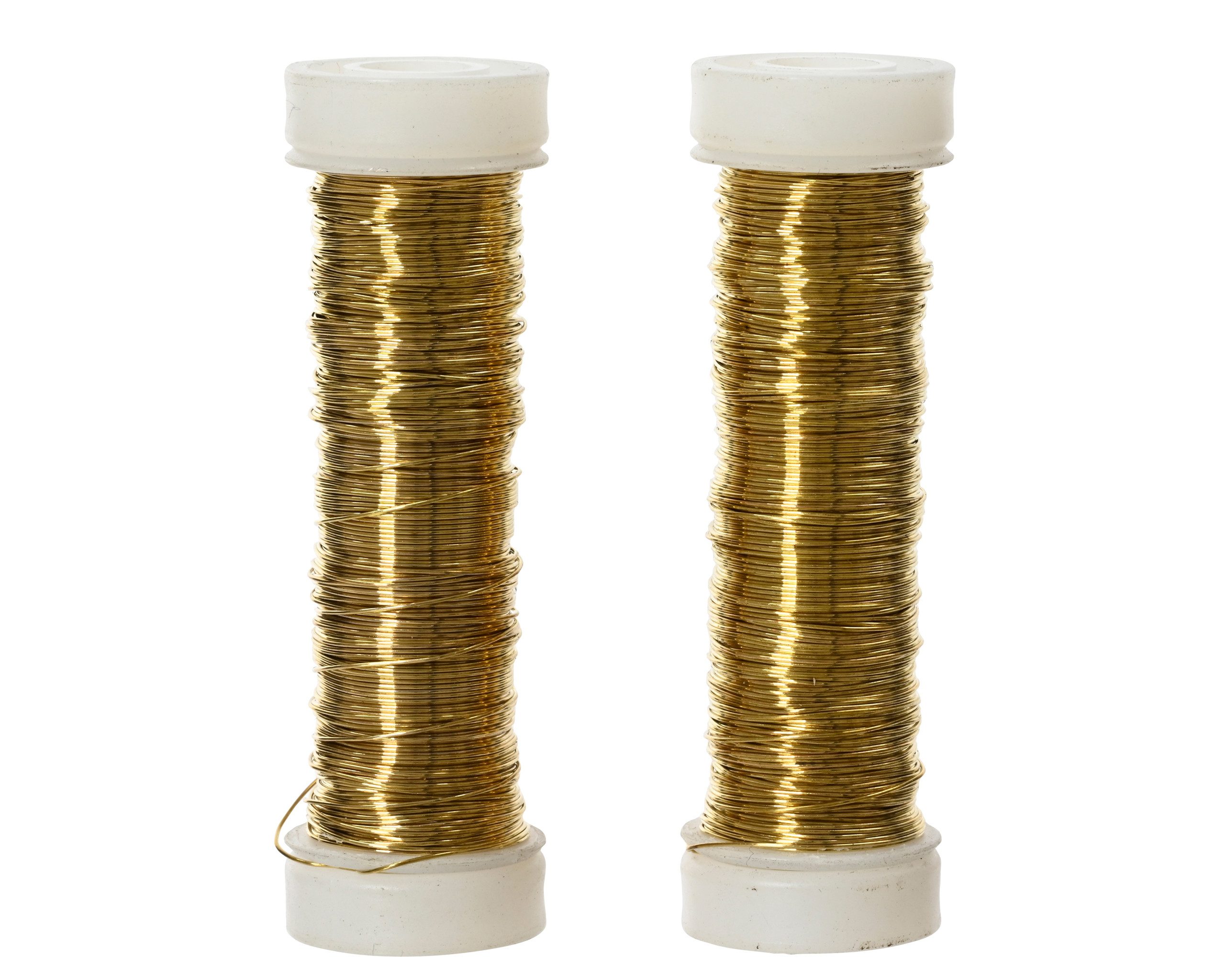 Kaemingk Draht, Basteldraht 0,3mm Eisen lackiert 30m 2er Set Gold