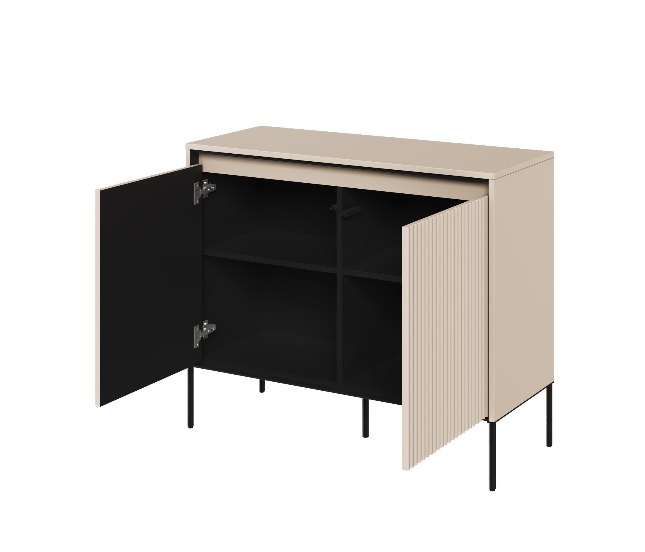 Compleo Kommode mit gerifflete Front FLORE für Wohnzimmer, push to open – Bild 5 von 5