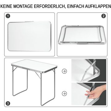 EUGAD Campingtisch (1-St), Klapptisch auf Balkon, mit Griff, aus MDF Metall