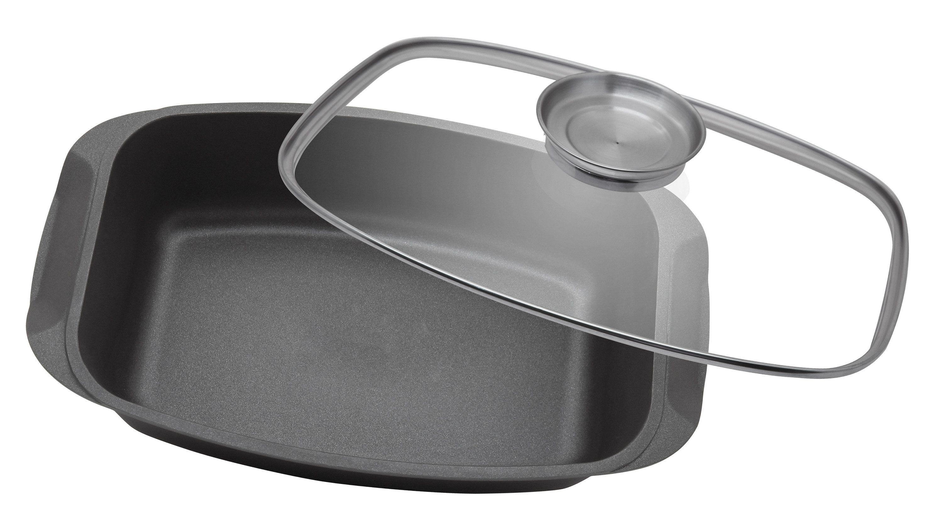 Elo Bräter Alucast, Aluminiumguss (1-tlg., 1 Bräter mit Glasdeckel), Aromaknopf, Induktion
