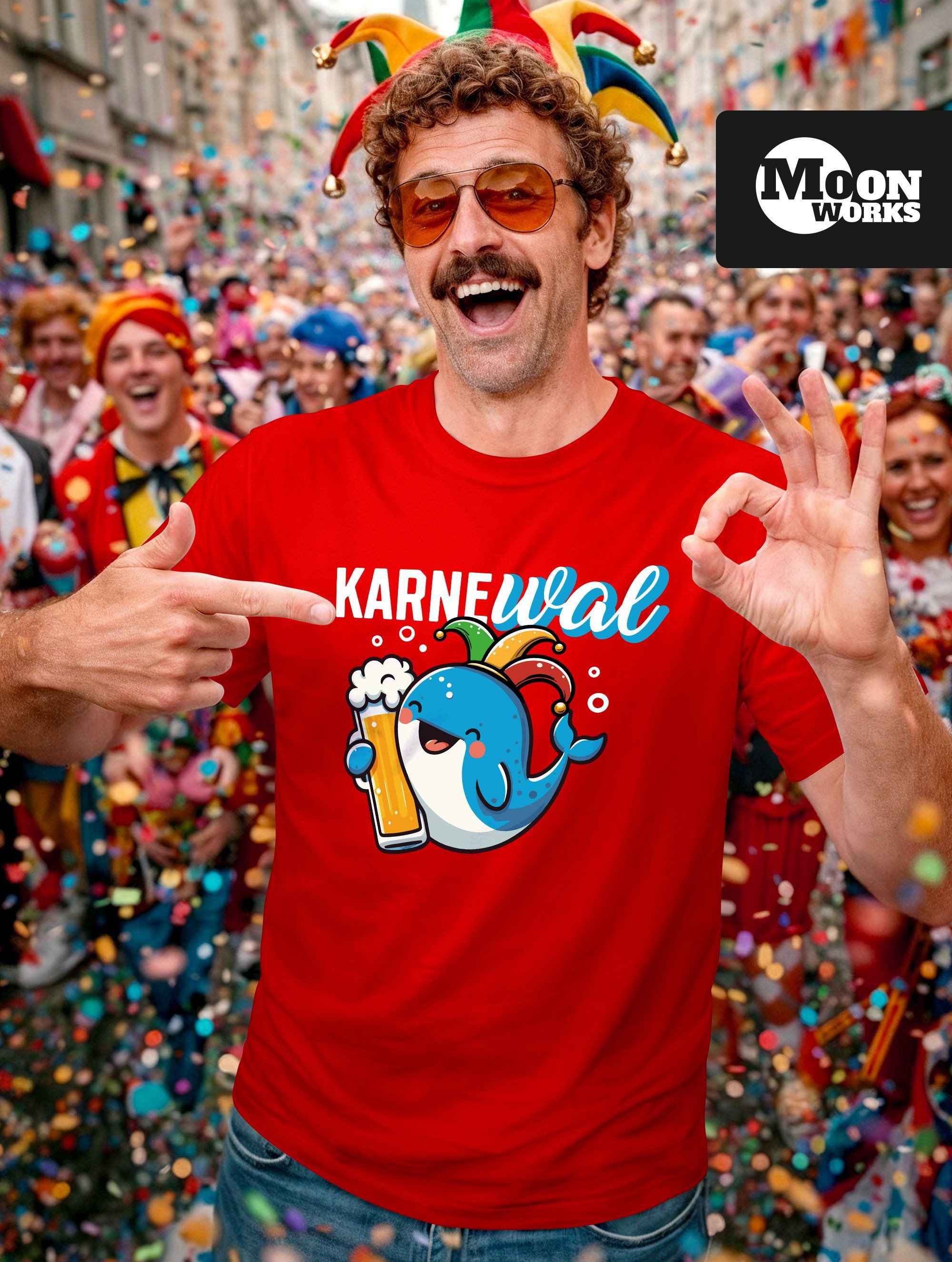 MoonWorks Print-Shirt Herren T-Shirt Fasching Karneval Wal Bier Kostüm-Ersa günstig online kaufen