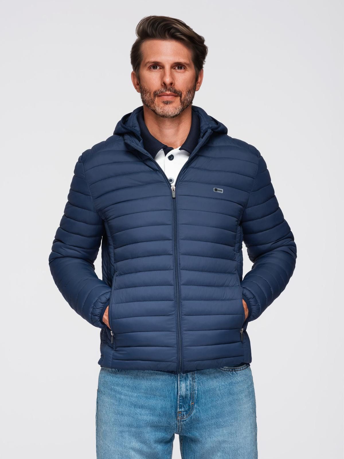 Steppjacke Klassische gesteppte Herrenjacke mit Packbeutel