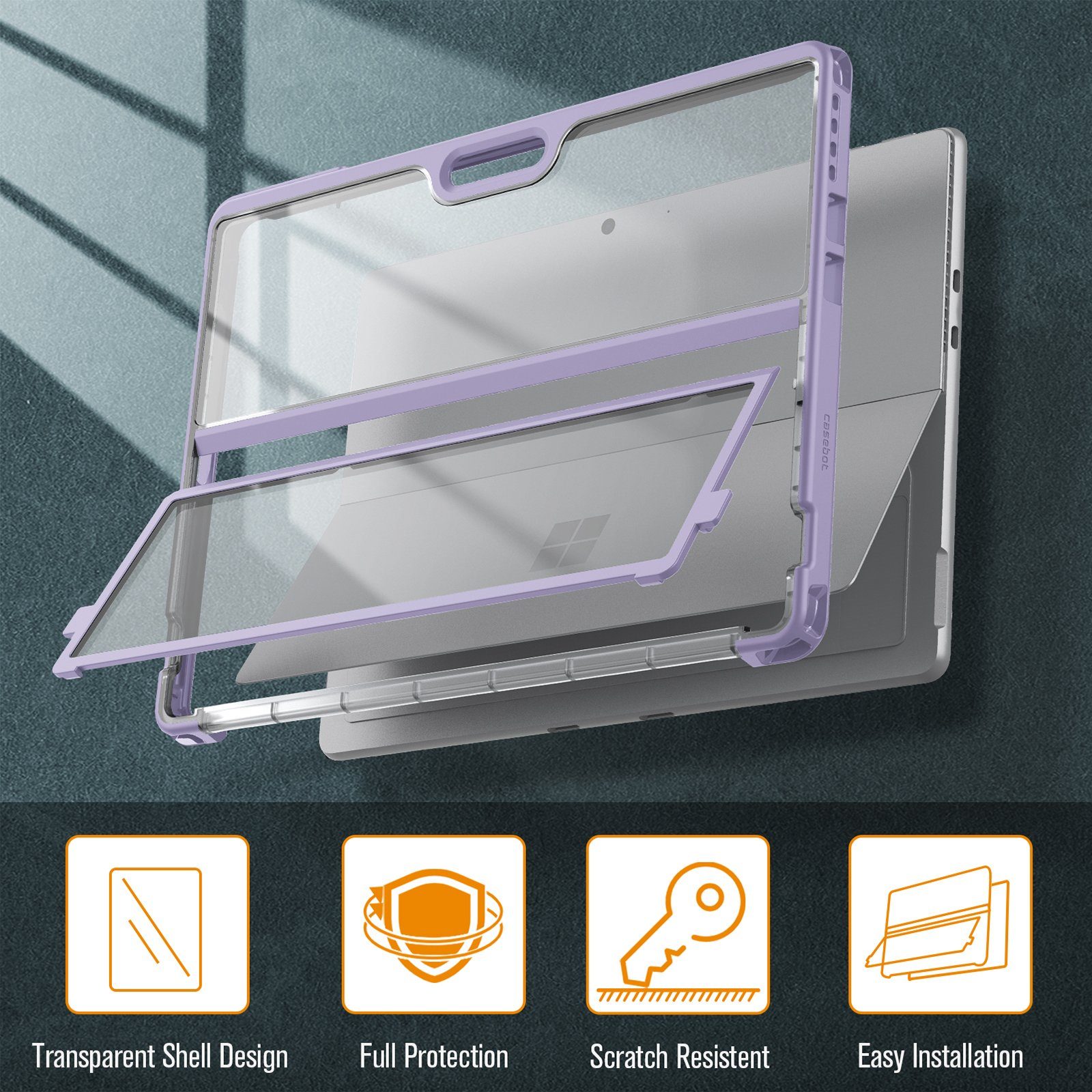 Fintie Tablet-Hülle für Microsoft Surface Pro 11/Pro 10(2024)/Pro 9/Pro 9 5G(2022) 13 Zoll, Stoßfeste Robuste Hülle mit Original Ständer, Type Cover Kompatibel