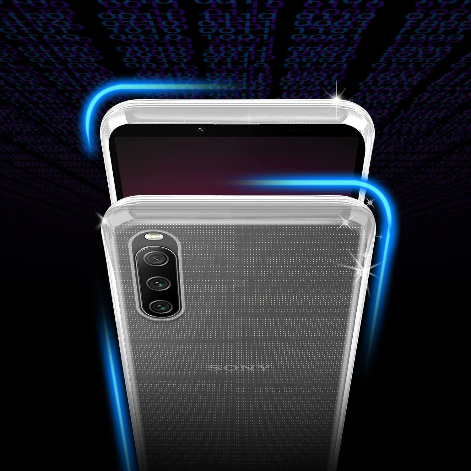 Cadorabo Handyhülle für Sony Xperia 10 IV Hülle Sony Xperia 10 IV, Hülle TPU Silikon Handy Schutzhülle Slim Transparent Case Cover