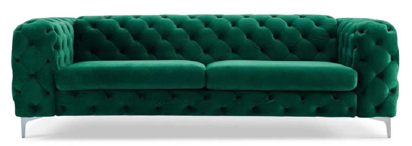 JVmoebel Sofa Grüner Chesterfield Dreisitzer luxus Möbel Couch Neu, Made in Europe
