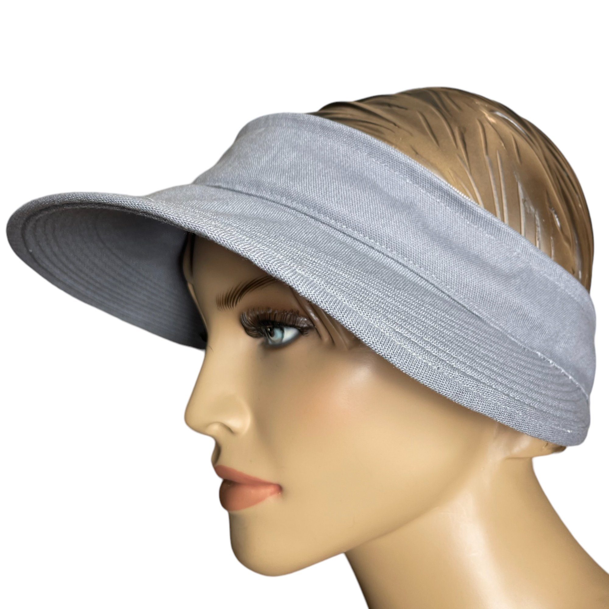 Taschen4life Sonnenhut Visor Cap 2in1 Sonnencap Basecap & Sonnenschutz in Einem, unisex, aus Leinen