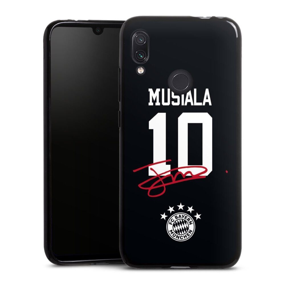 DeinDesign Handyhülle FC Bayern München Jamal Musiala FCB Musiala 10, Xiaomi Redmi Note 7 Silikon Hülle Bumper Case Handy Schutzhülle