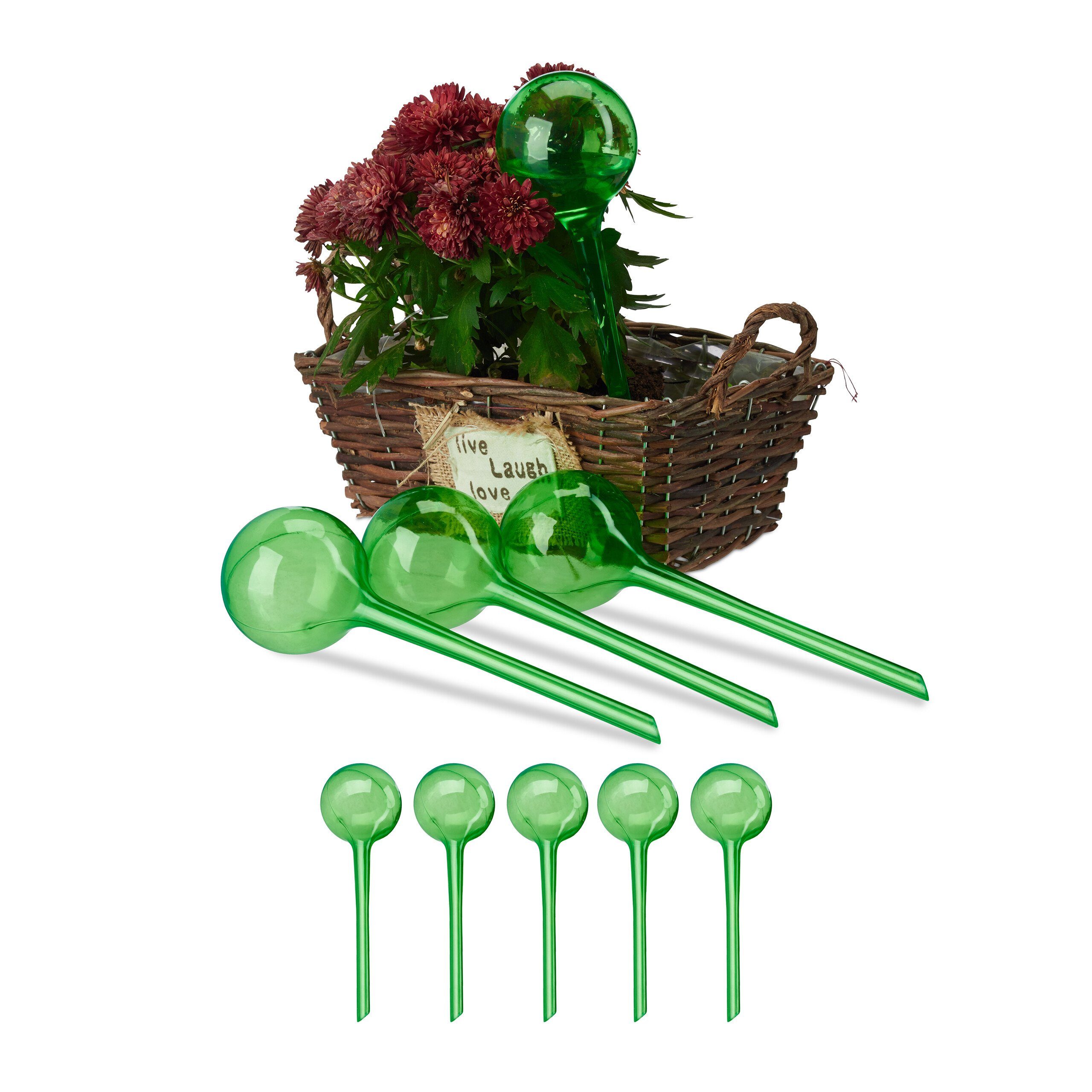 relaxdays Tropfer 9er Set Bewässerungskugeln, grün. Reduzierter Preis € 11,99. Unverbindliche Preisempfehlung € 29,99