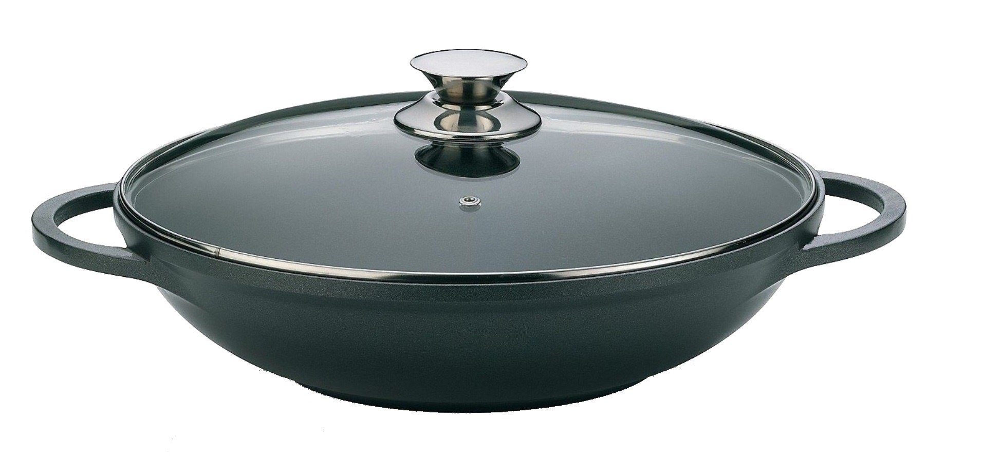 Cheffinger Wok WOK Wokpfanne Woktopf Induktion 36cm Aluguss mit Deckel
