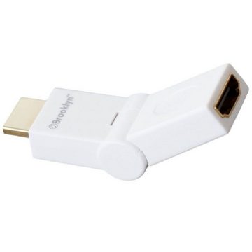 Brooklyn HDMI-Kabel 180° HDMI-Adapter Winkel-Stecker Video-Kabel, HDMI, (200 cm), Inkl. 180° HDMI-Adapter für 3D HD-TV Full-HD TV LCD LED PC Konsole