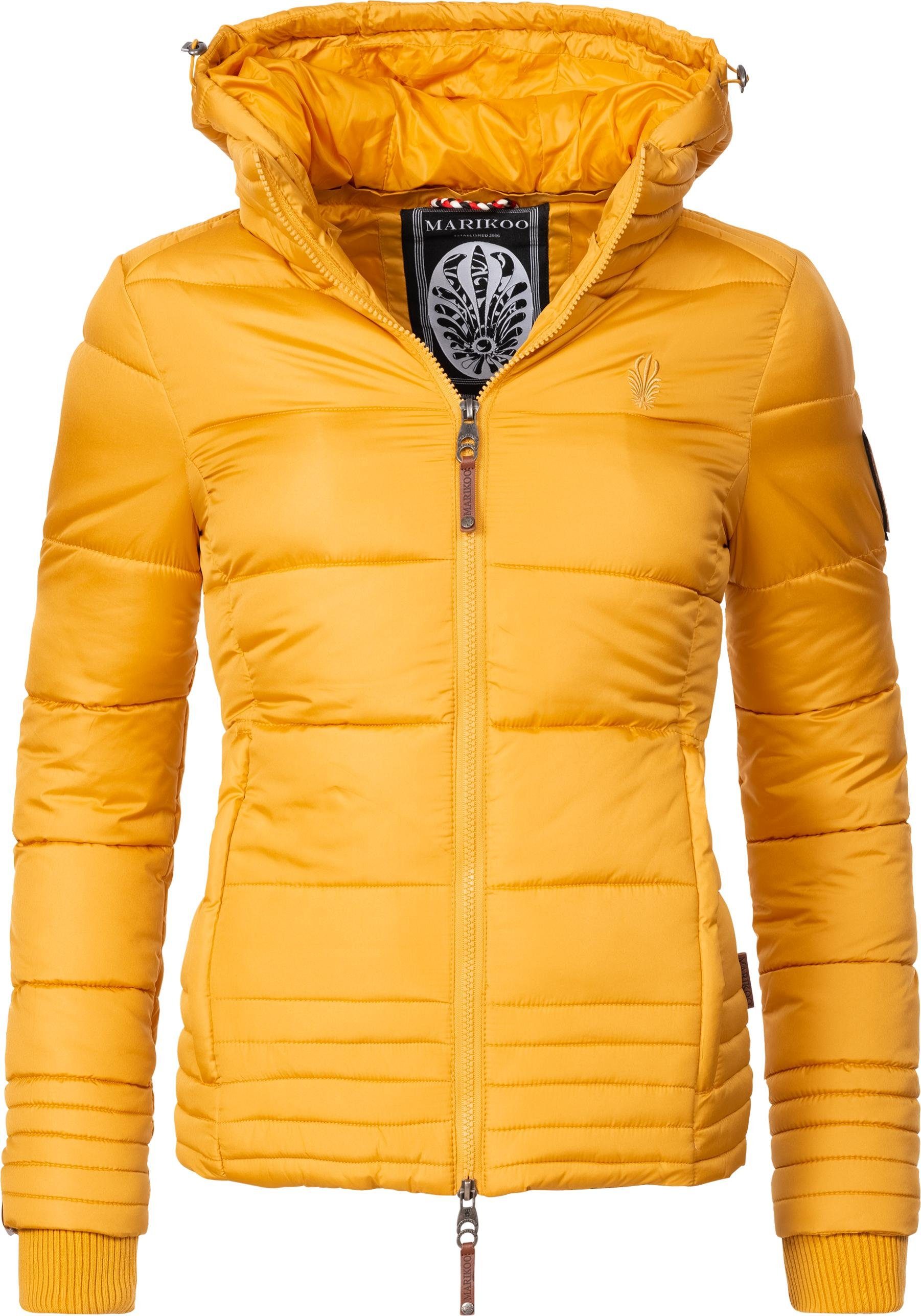 Marikoo Winterjacke Sole modisch taillierte den Winter Damen für gelb Steppjacke