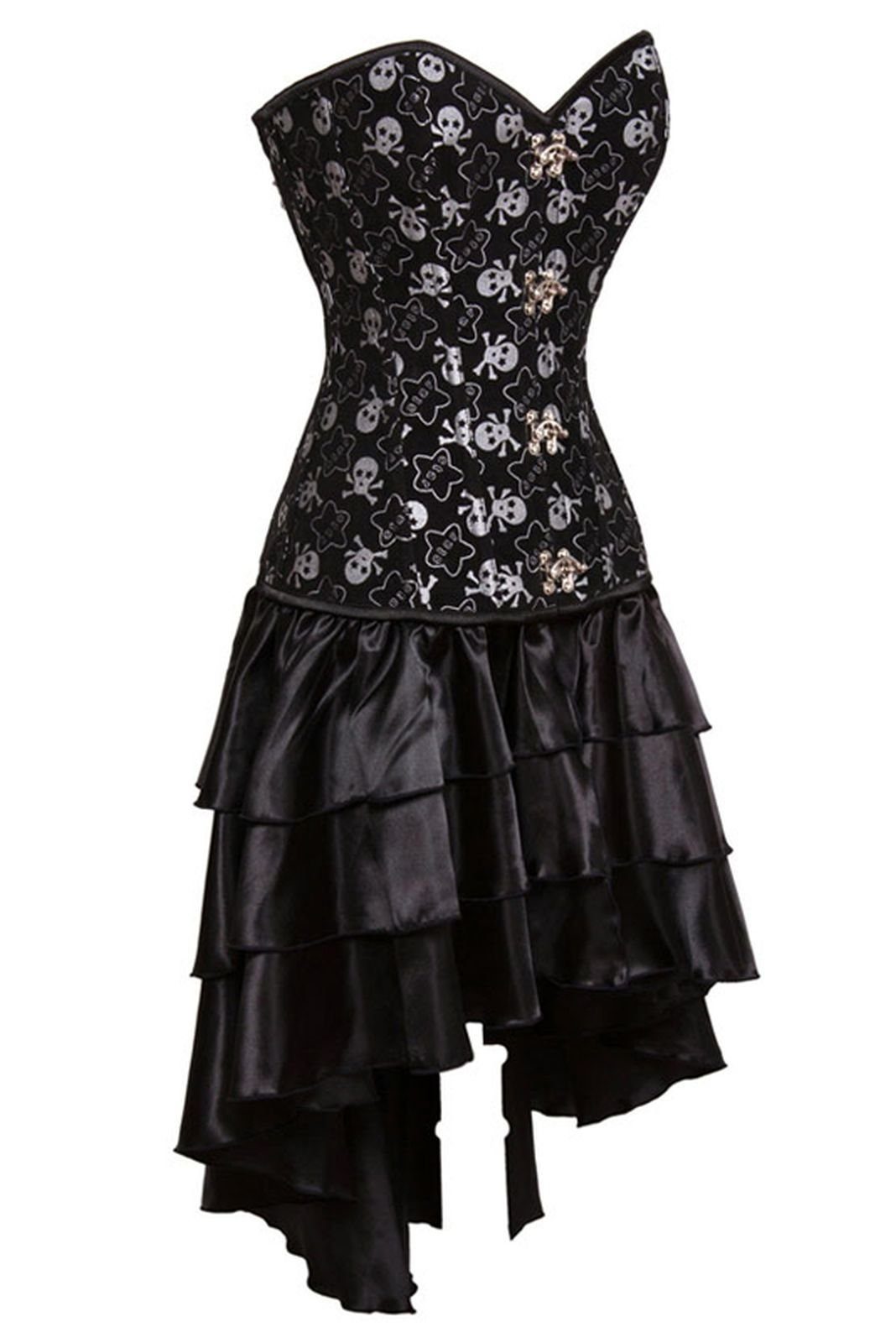 WLFFW Corsage Damen Korsett Mit Rock - Sexy Taillenformer Steampunk Kostüm