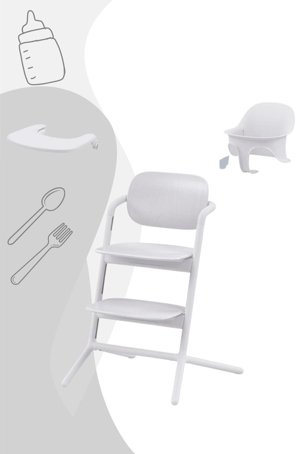 Cybex Hochstuhl Cybex Lemo 2.0 3in1 Hochstuhl Set mit Babyset