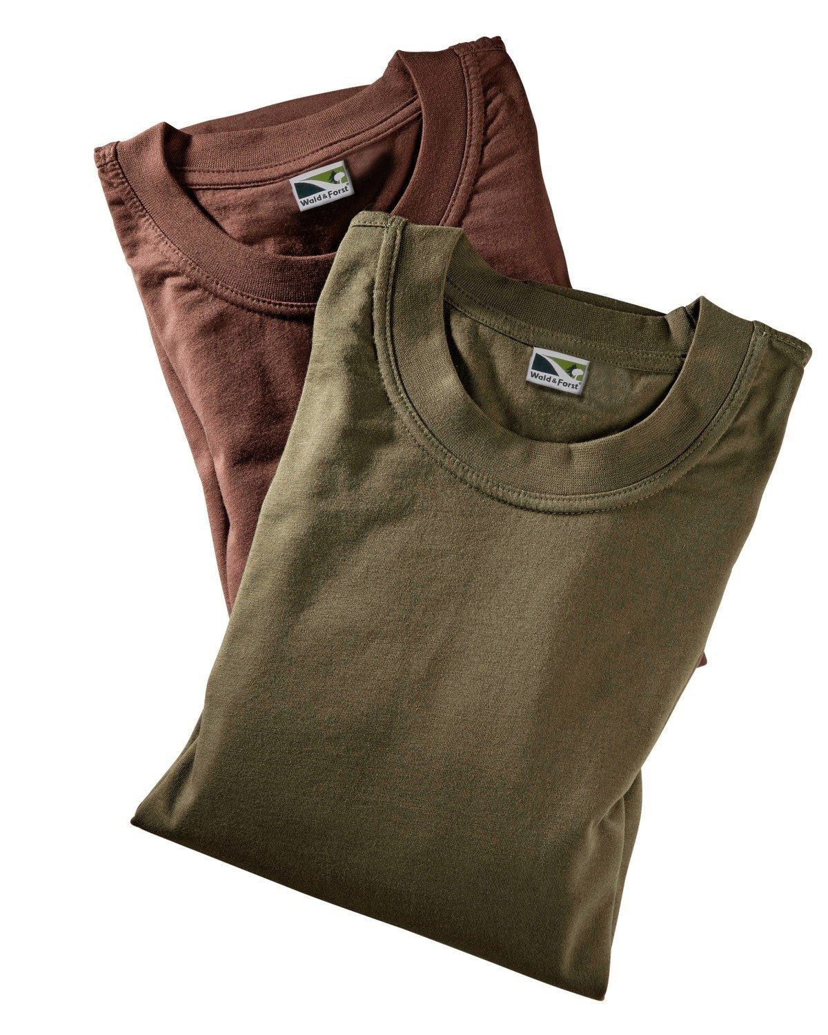 Wald & Forst T-Shirt 2er-Pack Oliv+Braun T-Shirts