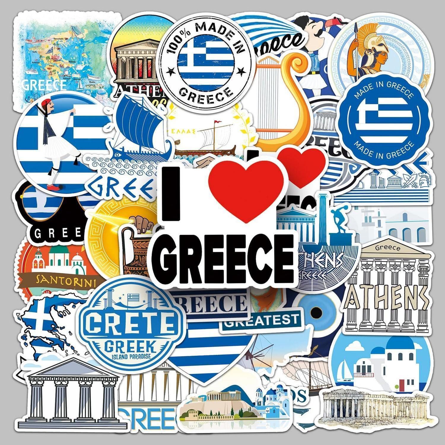 LuxusKollektion Aufkleber Aufkleber Reise 50 Stück Griechische Symbole Griechenland