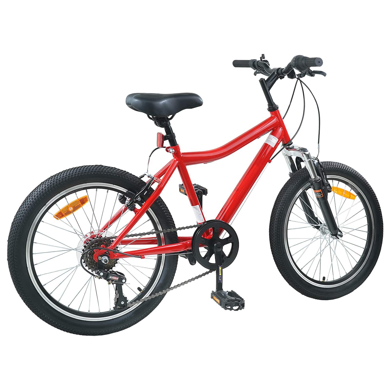 vidaXL Kinderfahrrad 137 x 54 x 79 cm Kinderfahrrad 20 Zoll 6-Speed für 6-11 Jahre alt Rot